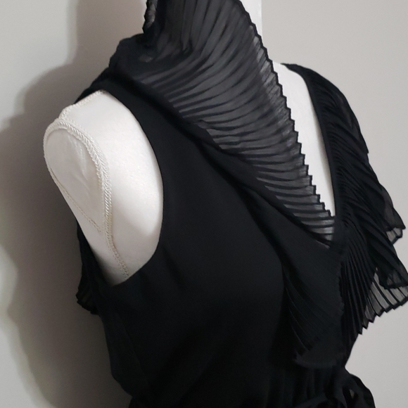 ❤Host Pick❤Victoria's Secret Chiffon Black Maxi Dress w/Belt - Picture 5 of 14